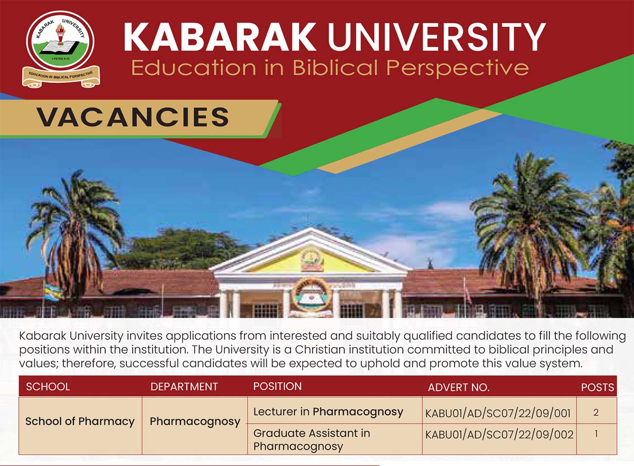 Vacancies: Pharmacognosy Department