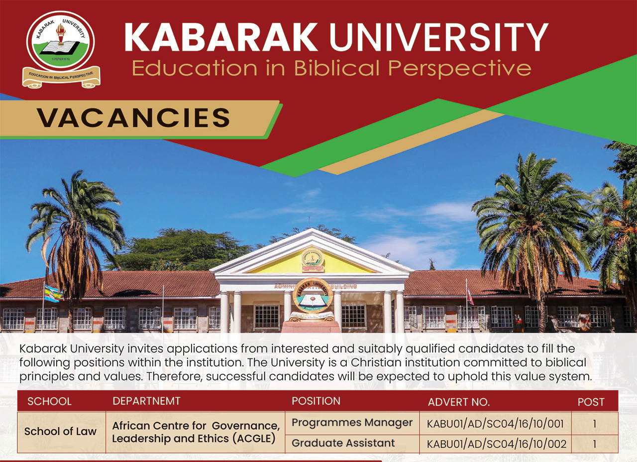 Vacancies: African Centre for Governance, Leadership and Ethics (ACGLE)