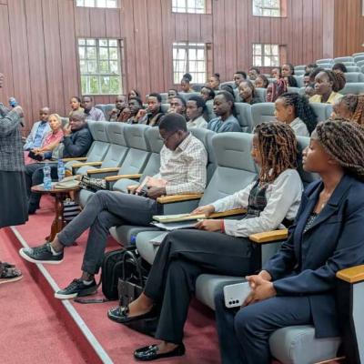 Justice Matheka Addressing Kabarak Law Students At Sawia Auditorium