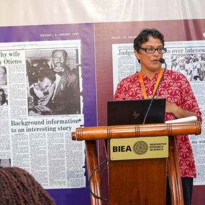 Prof Ambreena Manji Presenting